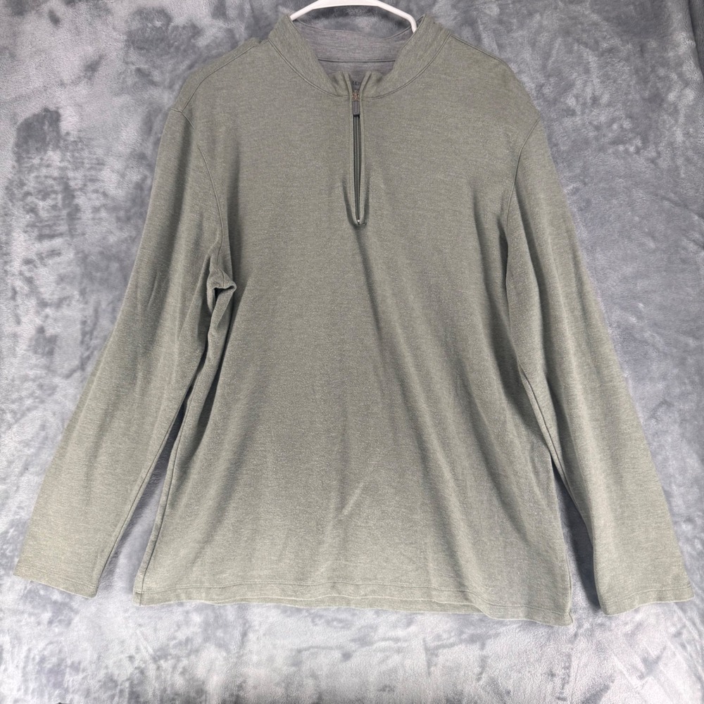 MIZZEN+MAIN‎ Mens X Large Gray Quarter Zip Pullover Long Sleeve Shirt Top